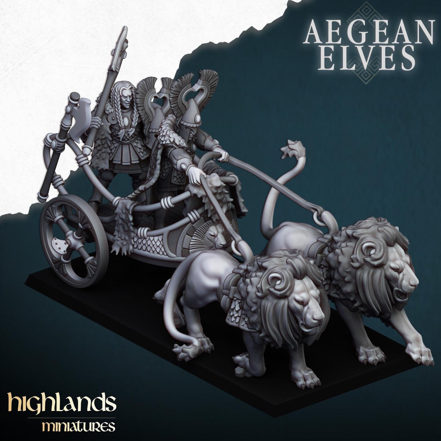 Nemean Lions Chariot of Aegean Elves by Highland Miniatures