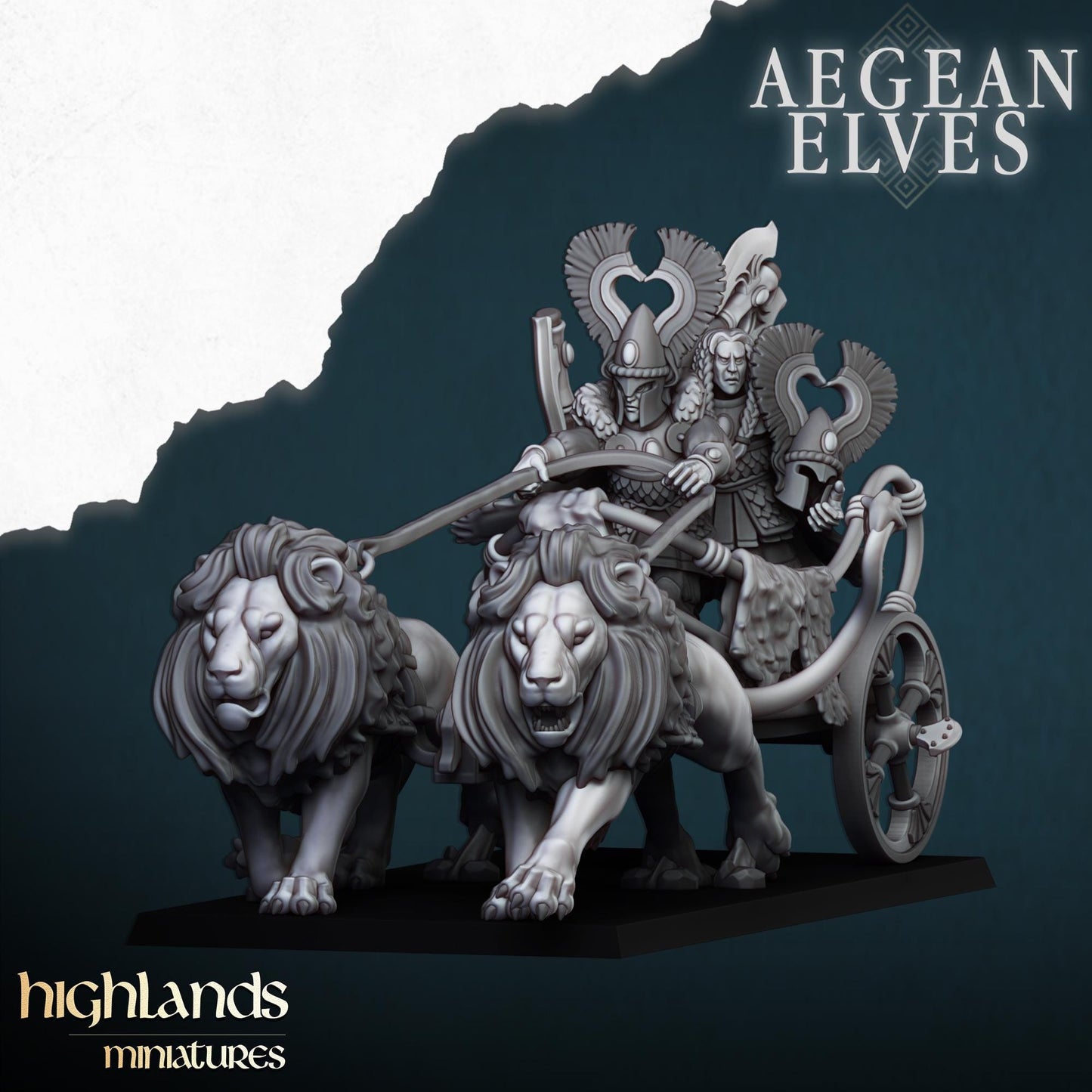 Nemean Lions Chariot of Aegean Elves by Highland Miniatures