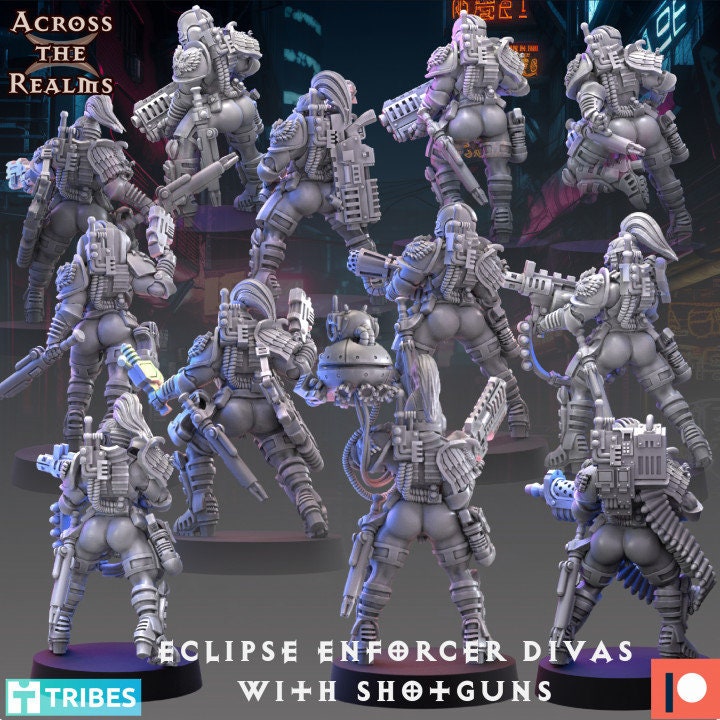 Enforcer Divas by Across the Realms Miniatures