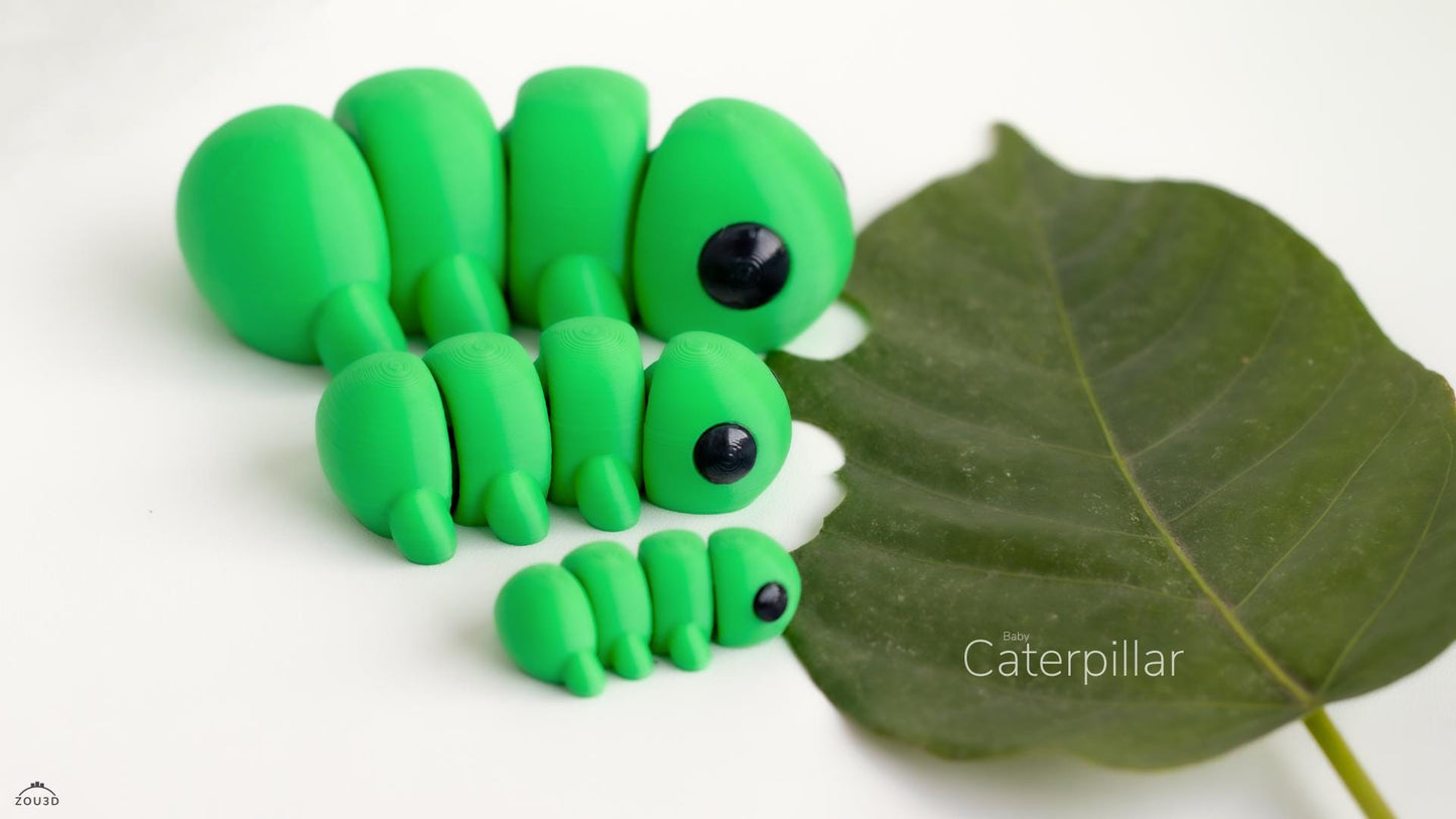 Baby Caterpillar 3D Printed Fidget Toy by Zou3D