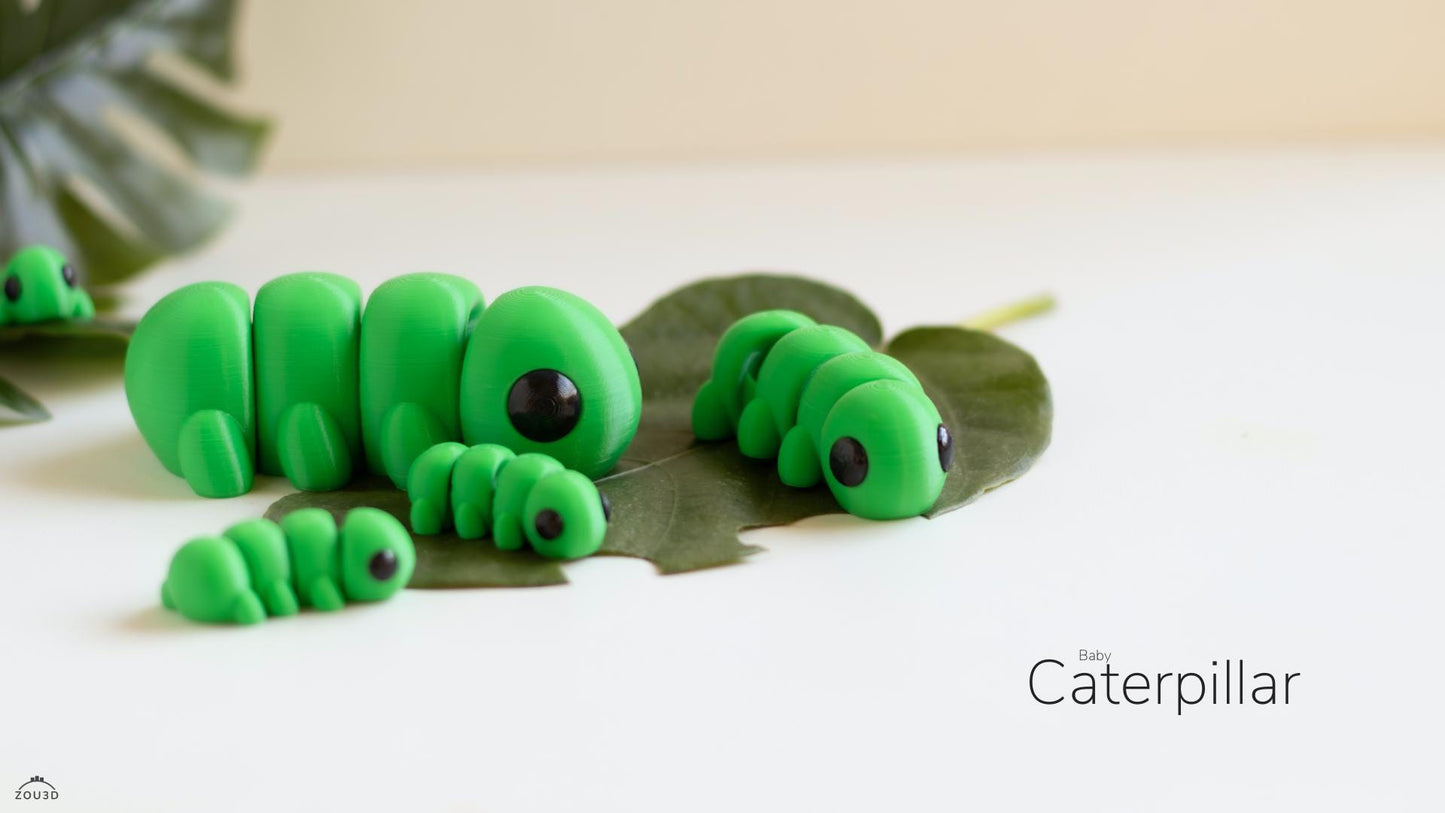 Baby Caterpillar 3D Printed Fidget Toy by Zou3D