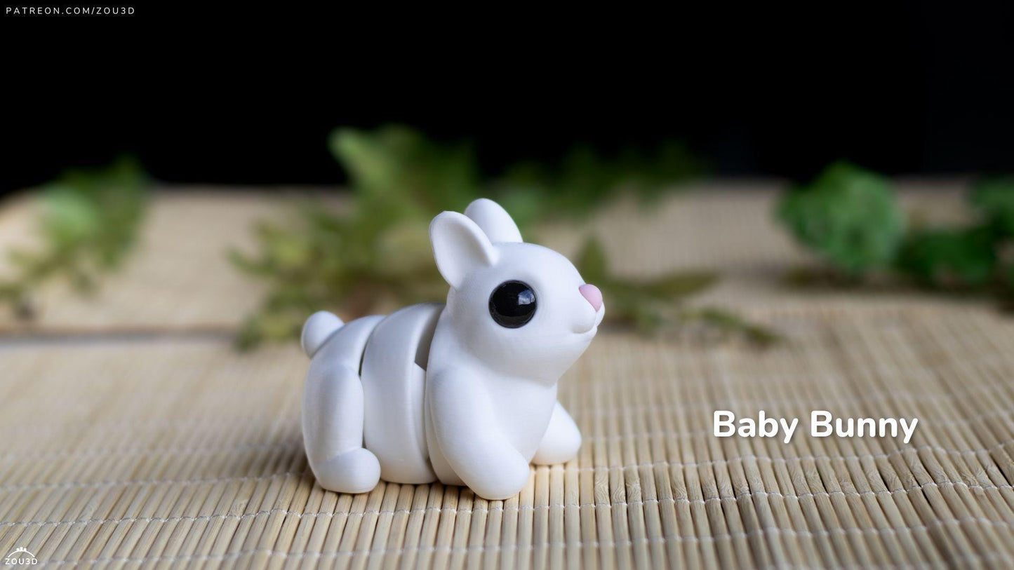 Baby Bunny 3D Printed Fidget Toy by Zou3D