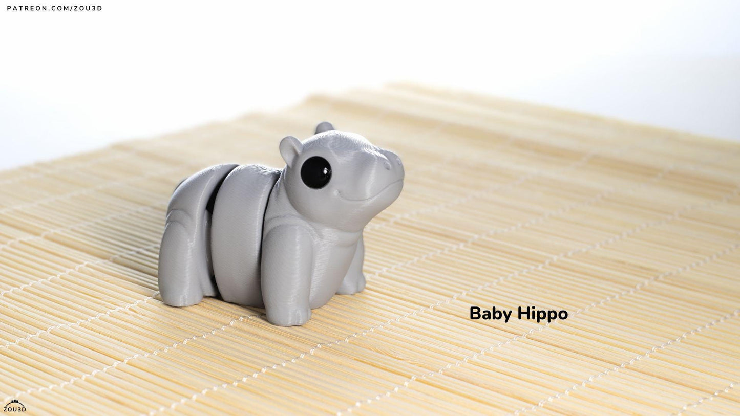 Baby Hippo 3D Printed Fidget Toy by Zou3D