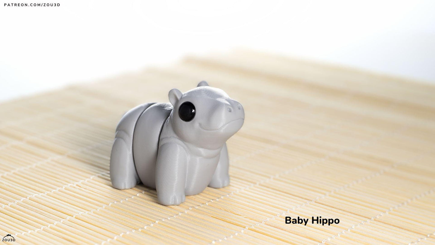 Baby Hippo 3D Printed Fidget Toy by Zou3D