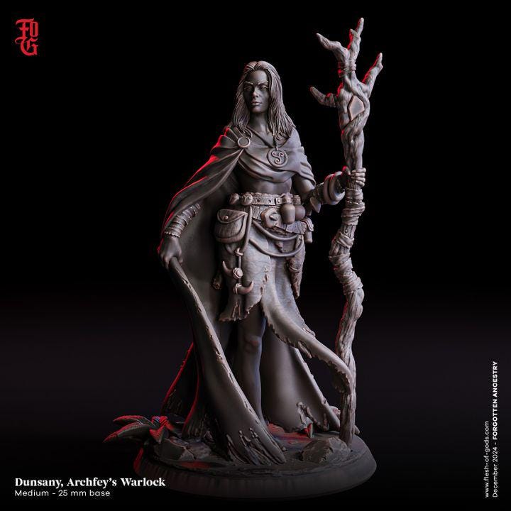 Dunsany, Archfey's Warlock from "Forgotten Ancestry" by Flesh of Gods Miniatures