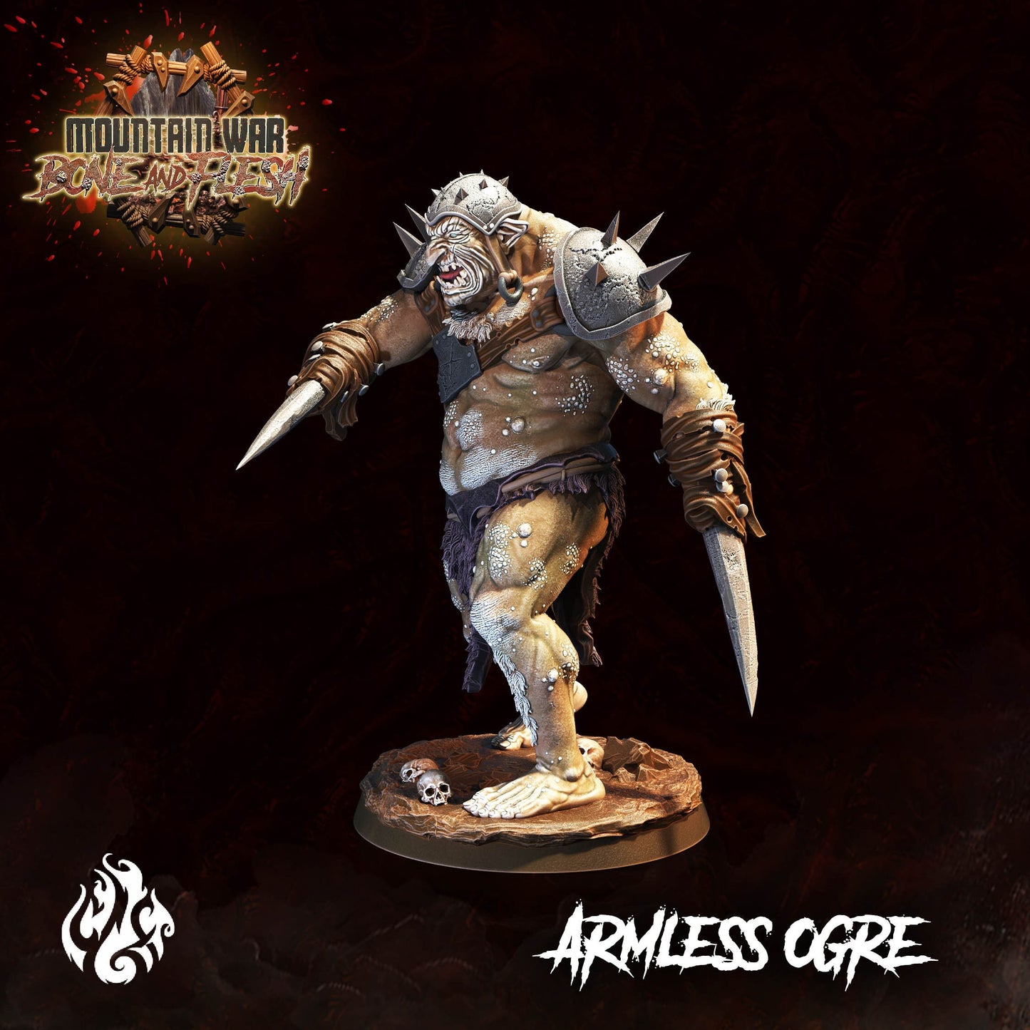 Armless Ogre from "Mountain War" by Crippled God Foundry Miniatures
