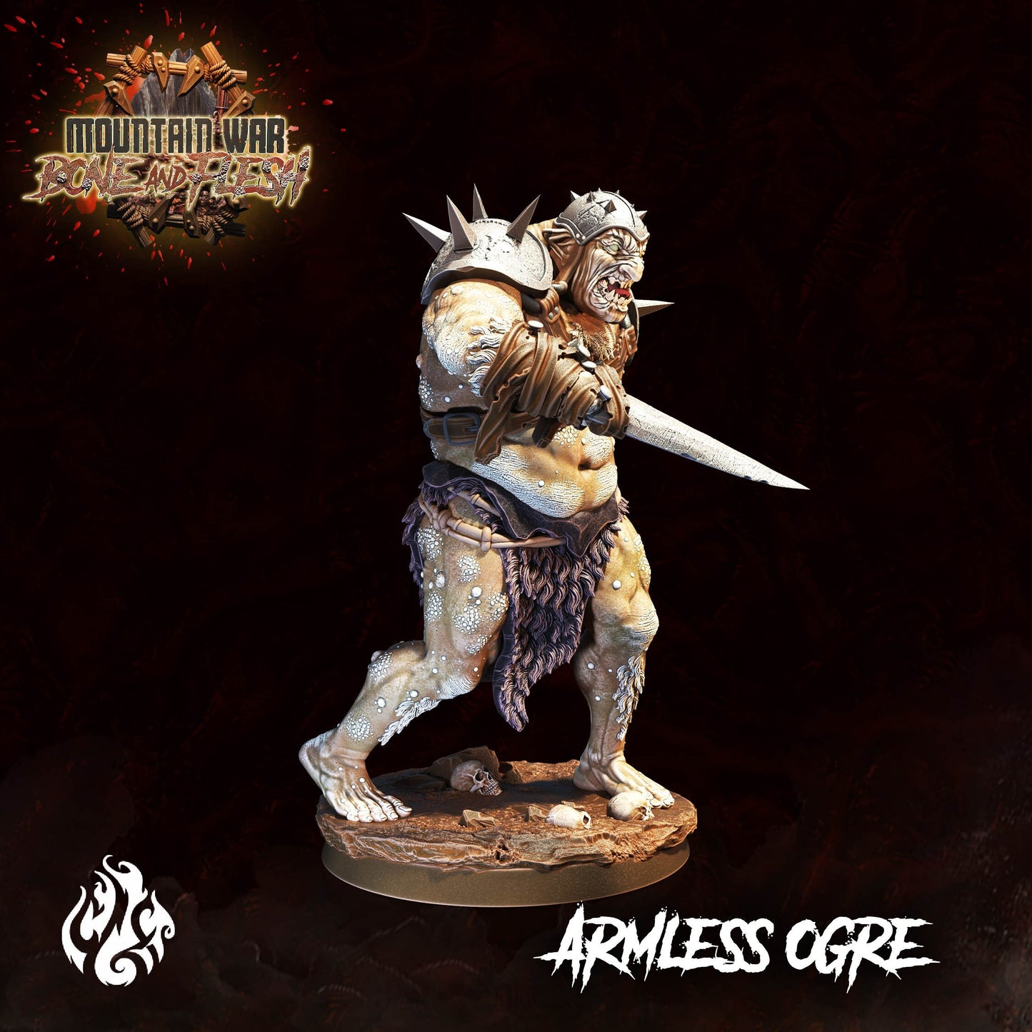 Armless Ogre from "Mountain War" by Crippled God Foundry Miniatures
