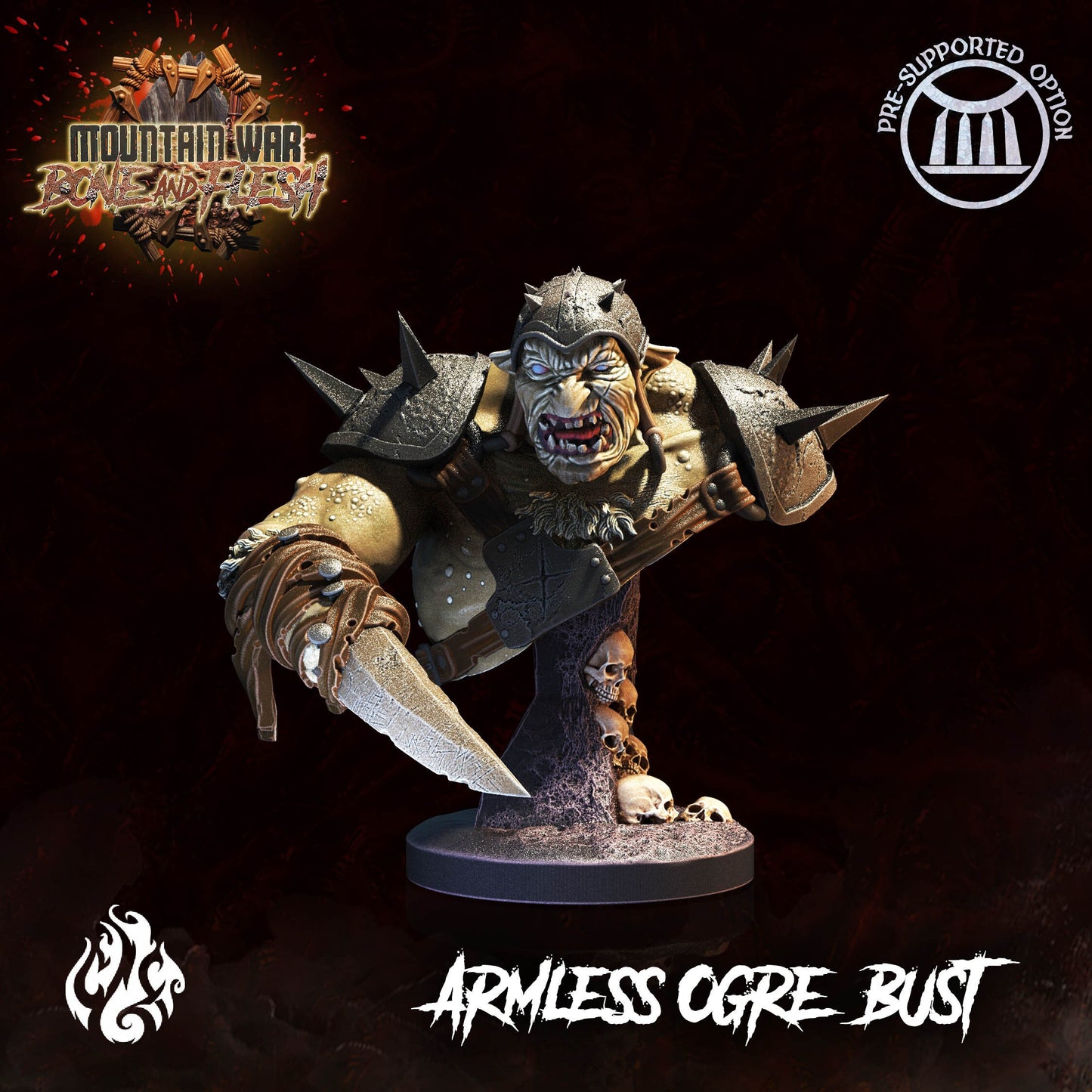 Armless Ogre from "Mountain War" by Crippled God Foundry Miniatures
