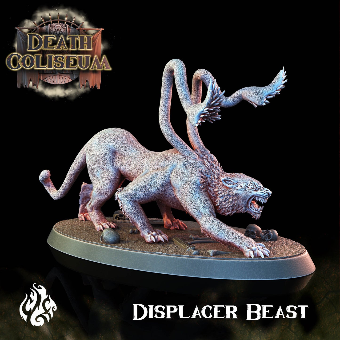 Displacer Beast Tiger from "Death Coliseum" by Crippled God Foundry Miniatures