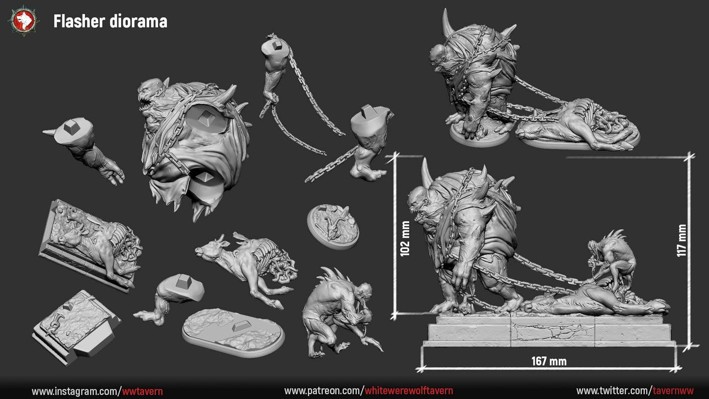 Flasher Giant Zombie from "Cursed Mill" by White Werewolf Tavern