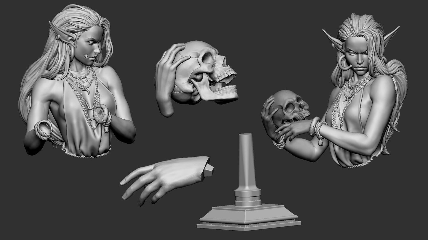 Laedria the Necromancer Bust from "Covenant of Death" by White Werewolf Tavern