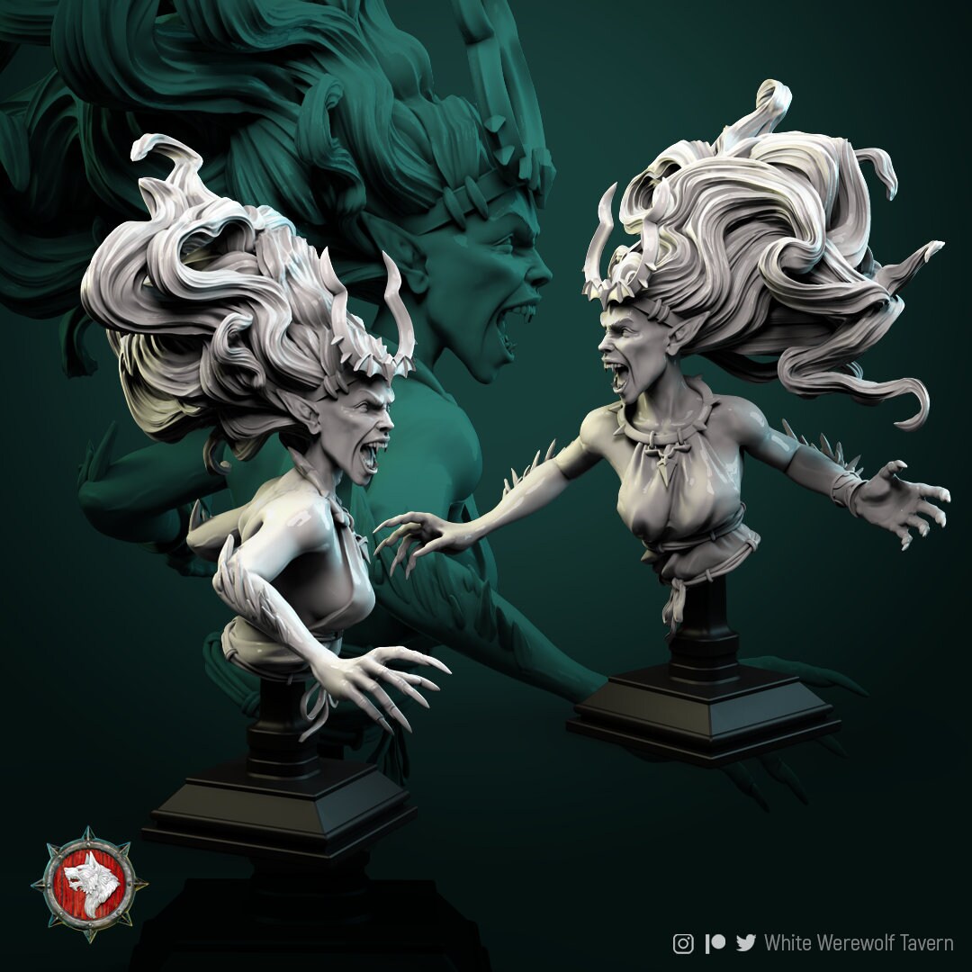 Mad Gallarta Bust by White Werewolf Tavern Miniatures RPG