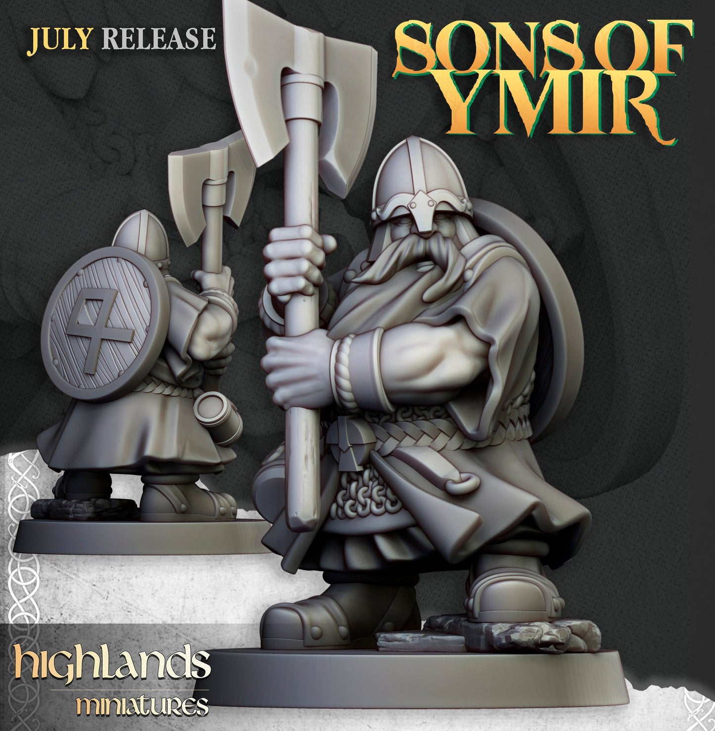 Dwarf Two Handed Weapons Unit by Highland Miniatures