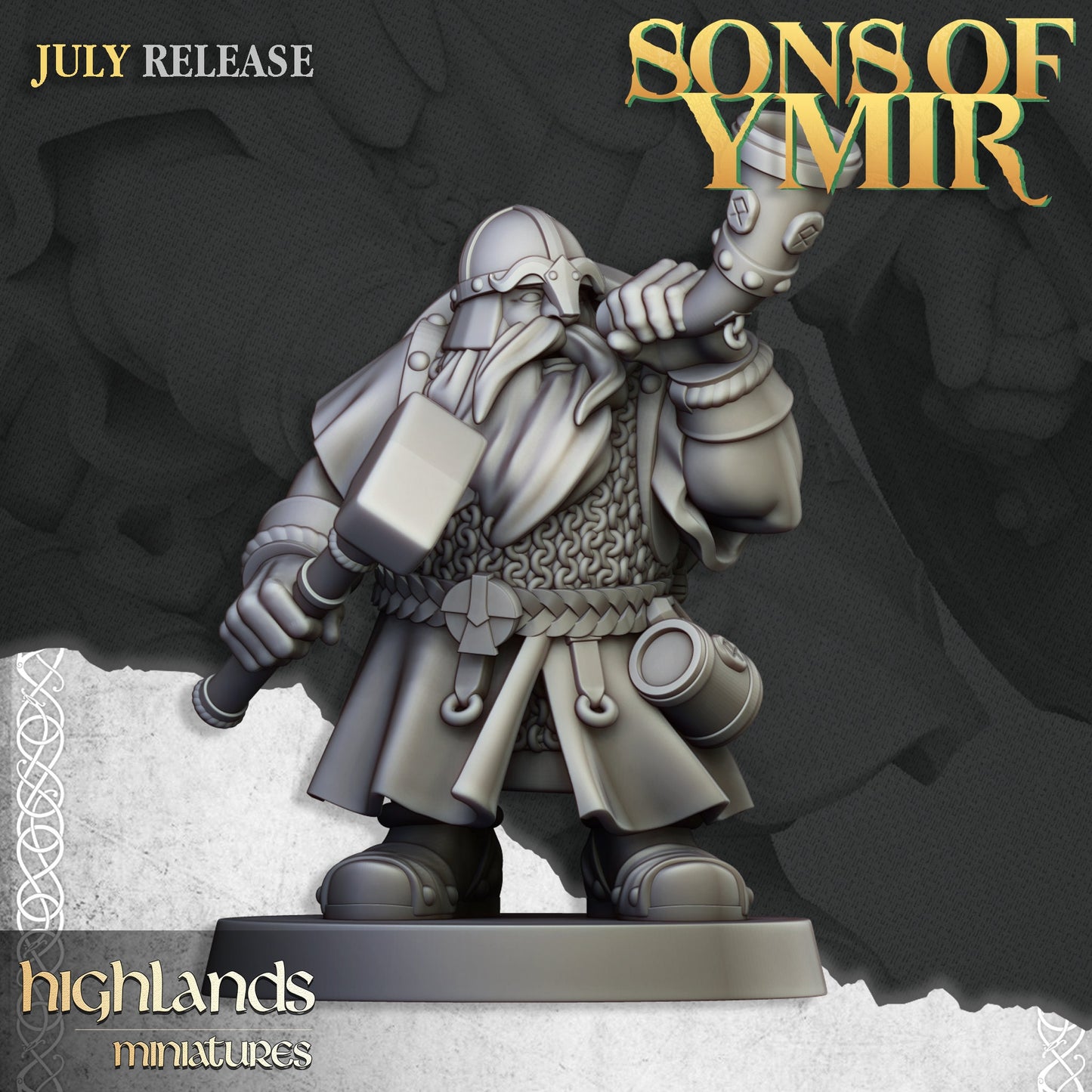 Dwarf Two Handed Weapons Unit by Highland Miniatures