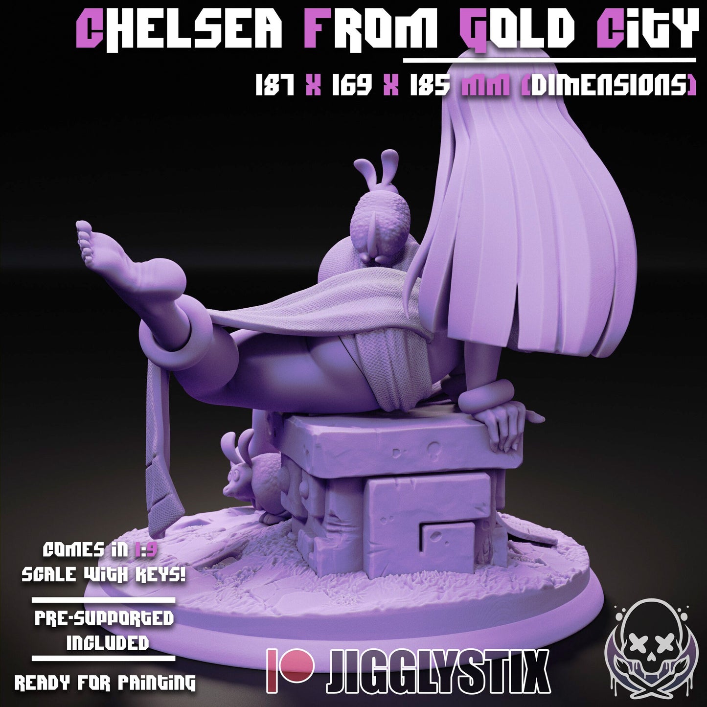 Princess from Gold City Statue Model Kit by Jigglystix Pin Up Factory