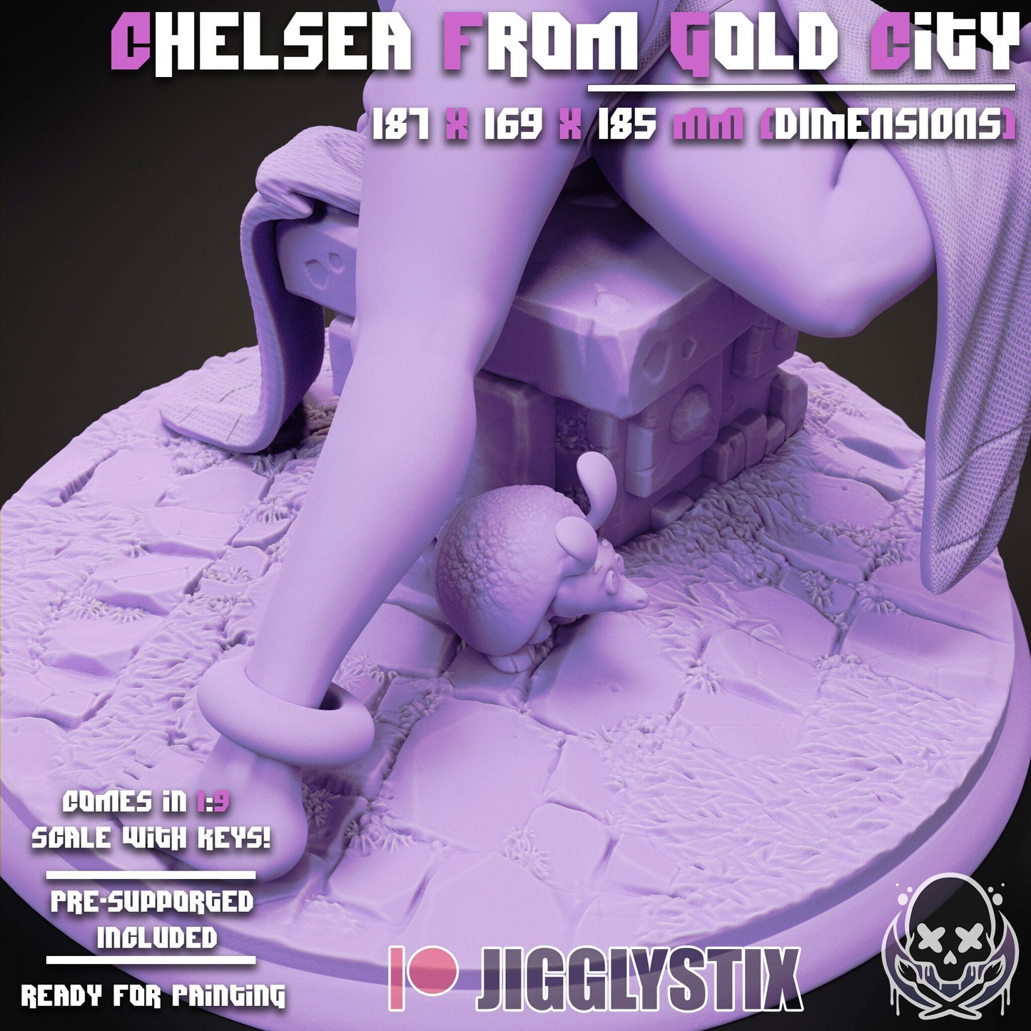 Princess from Gold City Statue Model Kit by Jigglystix Pin Up Factory