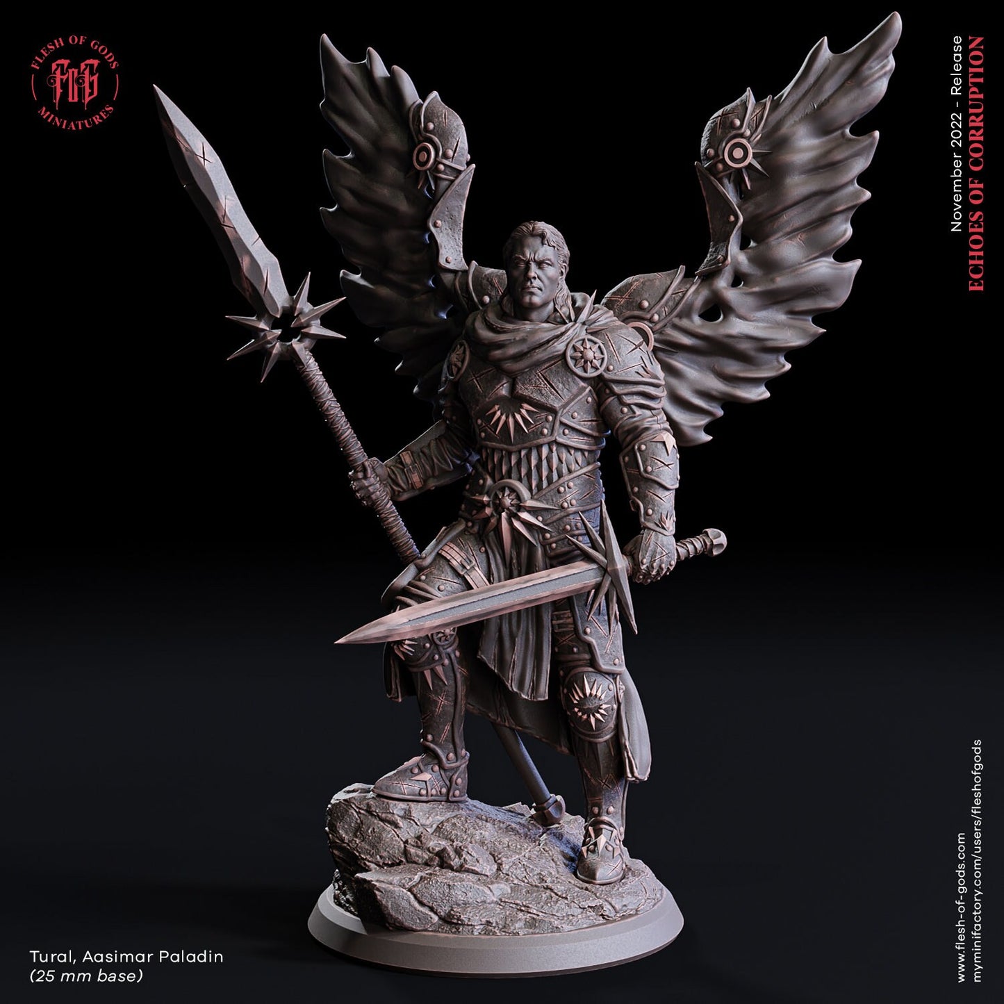 Aasimar Paladin from "Echoes of Corruption" by Flesh of Gods Miniatures