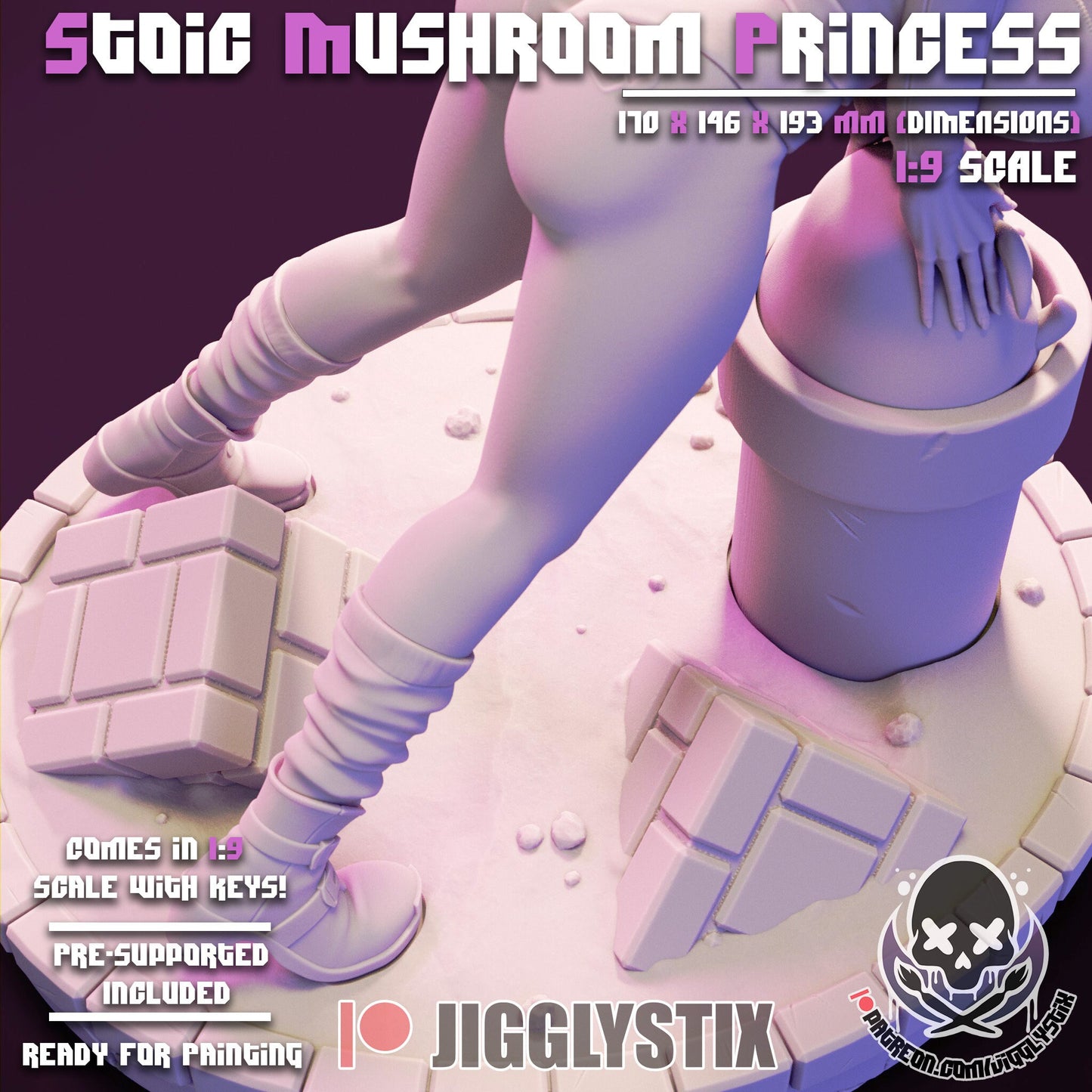 Stoic Mushroom Princess by Jigglystix Pin Up Factory Miniatures