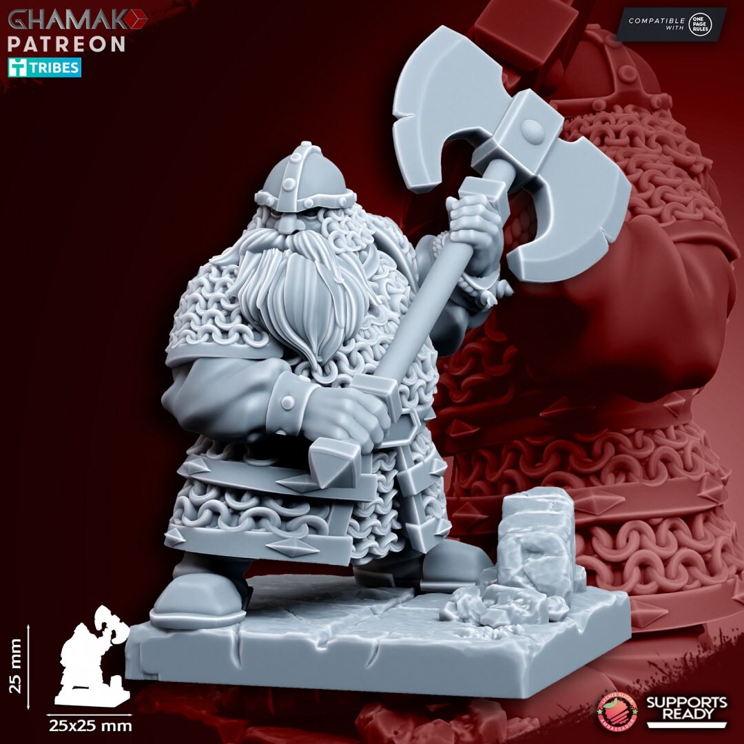 Clan Warriors (two handed axes) by Ghamak Miniatures