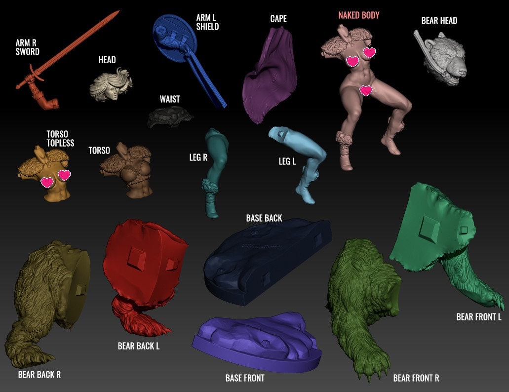 Hilde Barbarian Warrior Statue Model Kit by Torrida Minis