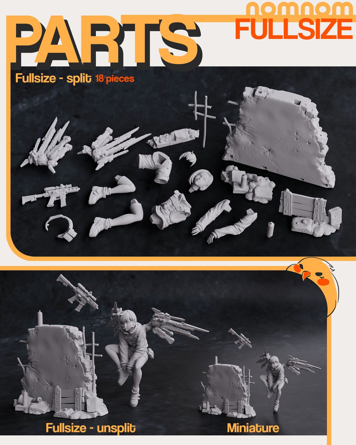 Valrie Cyberpunk Angel Statue Model Kit by Nomnom Figures