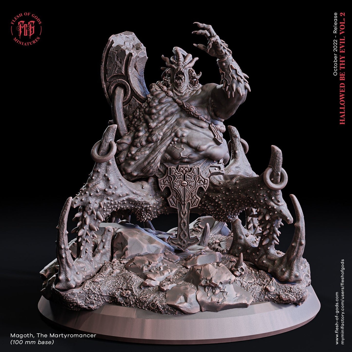 Magoth the Martyromancer from "Hallowed be they Evil 2" by Flesh of Gods Miniatures