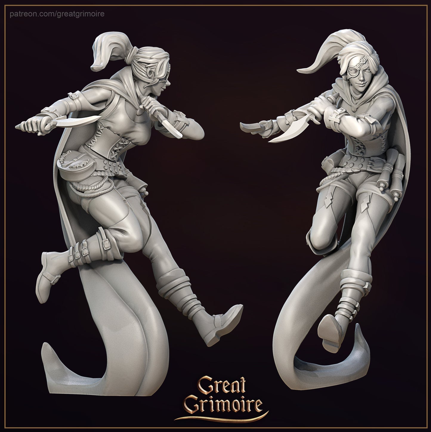 Take Off Artist Tina from "Merchants of Dark Alley" by Great Grimoire Miniatures