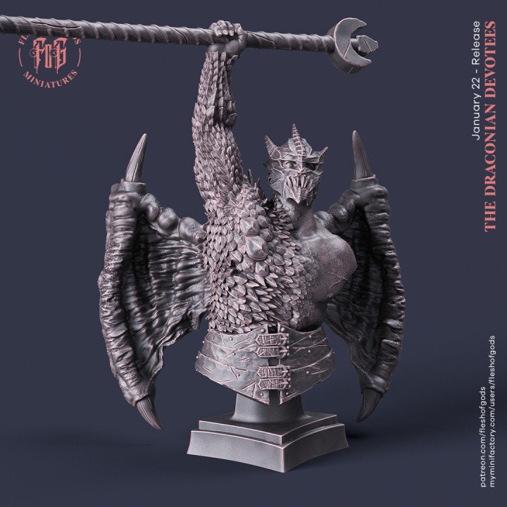Draconian Disciple from "Draconian Devotees" by Flesh of Gods Miniatures