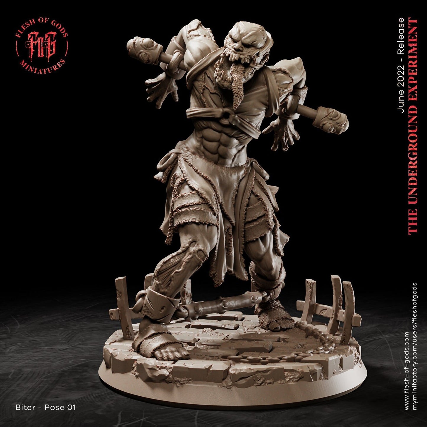 Biter from "Underground Experiment" by Flesh of Gods Miniatures