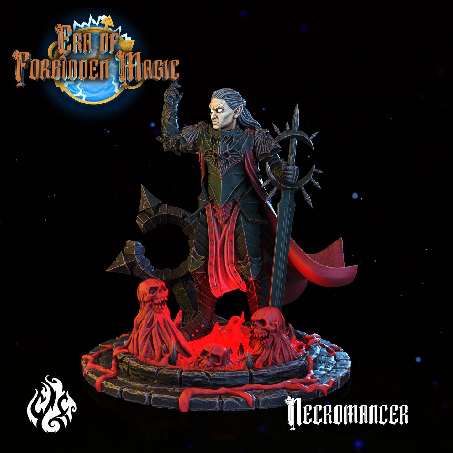 Necromancer from "Era of Forbidden Magic" by Crippled God Foundry Miniatures