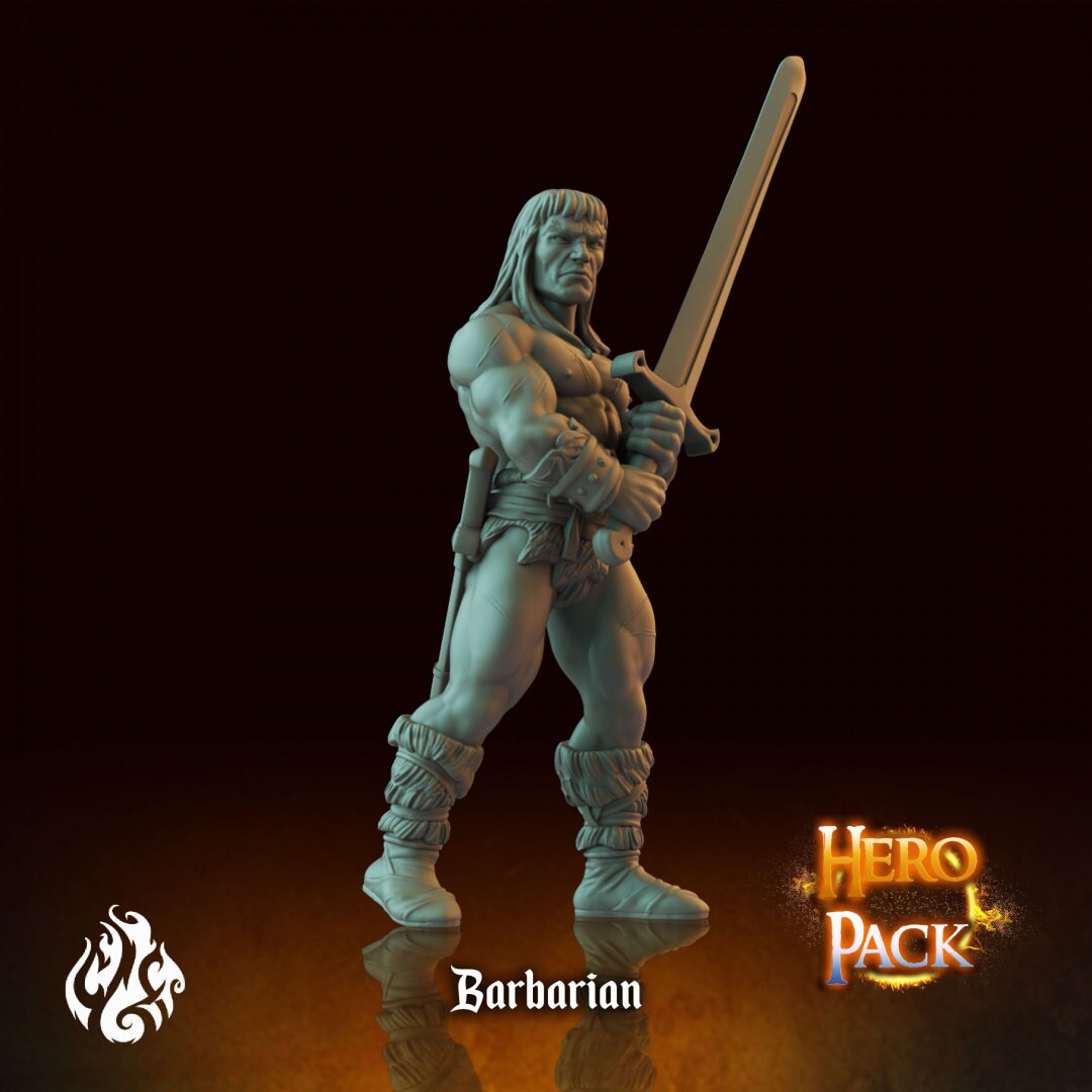 Barbarian by Crippled God Foundry Miniatures RPG Frostgrave Heroquest DnD