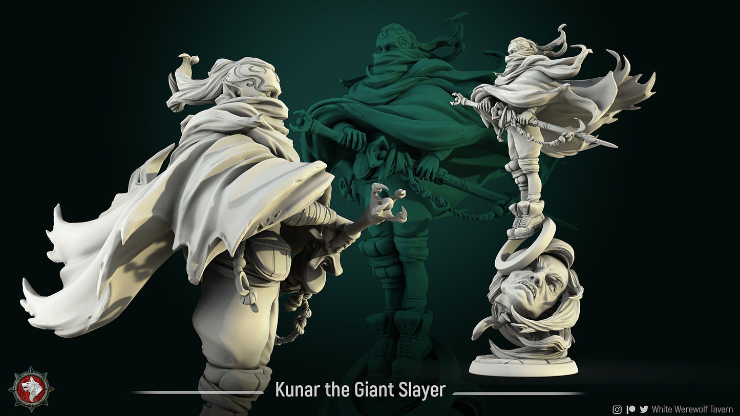 Kunar the Giant Slayer 75mm from "Raven Invasion" by White Werewolf Tavern Miniatures RPG