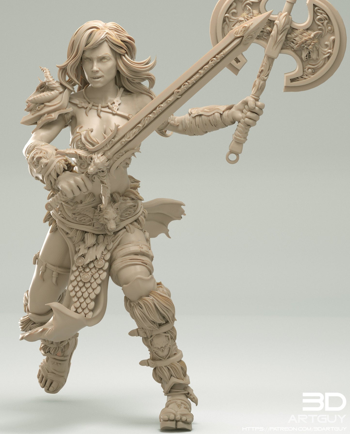 Male & Female Barbarian Heroes by 3Dartguy Miniatures