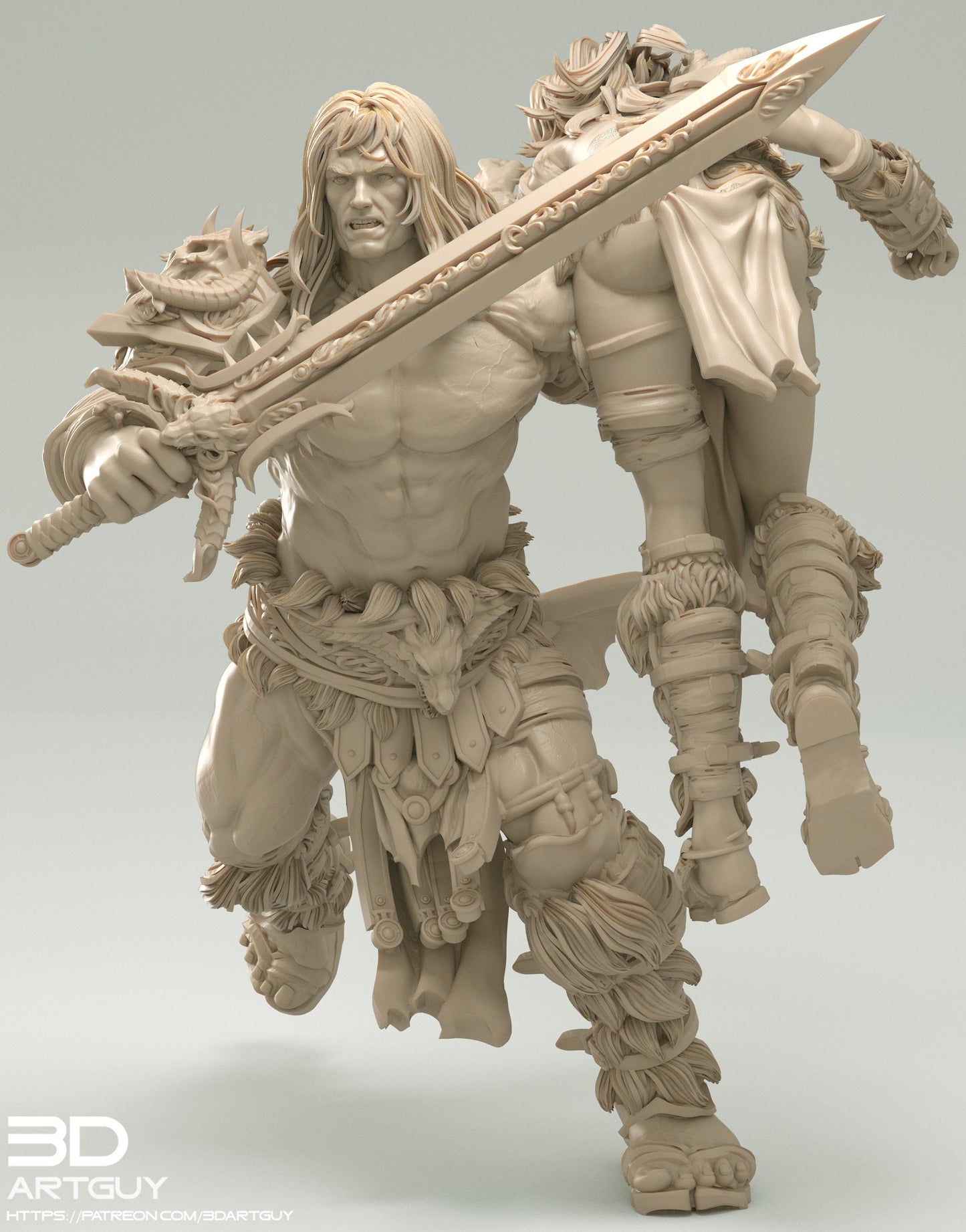 Male & Female Barbarian Heroes by 3Dartguy Miniatures