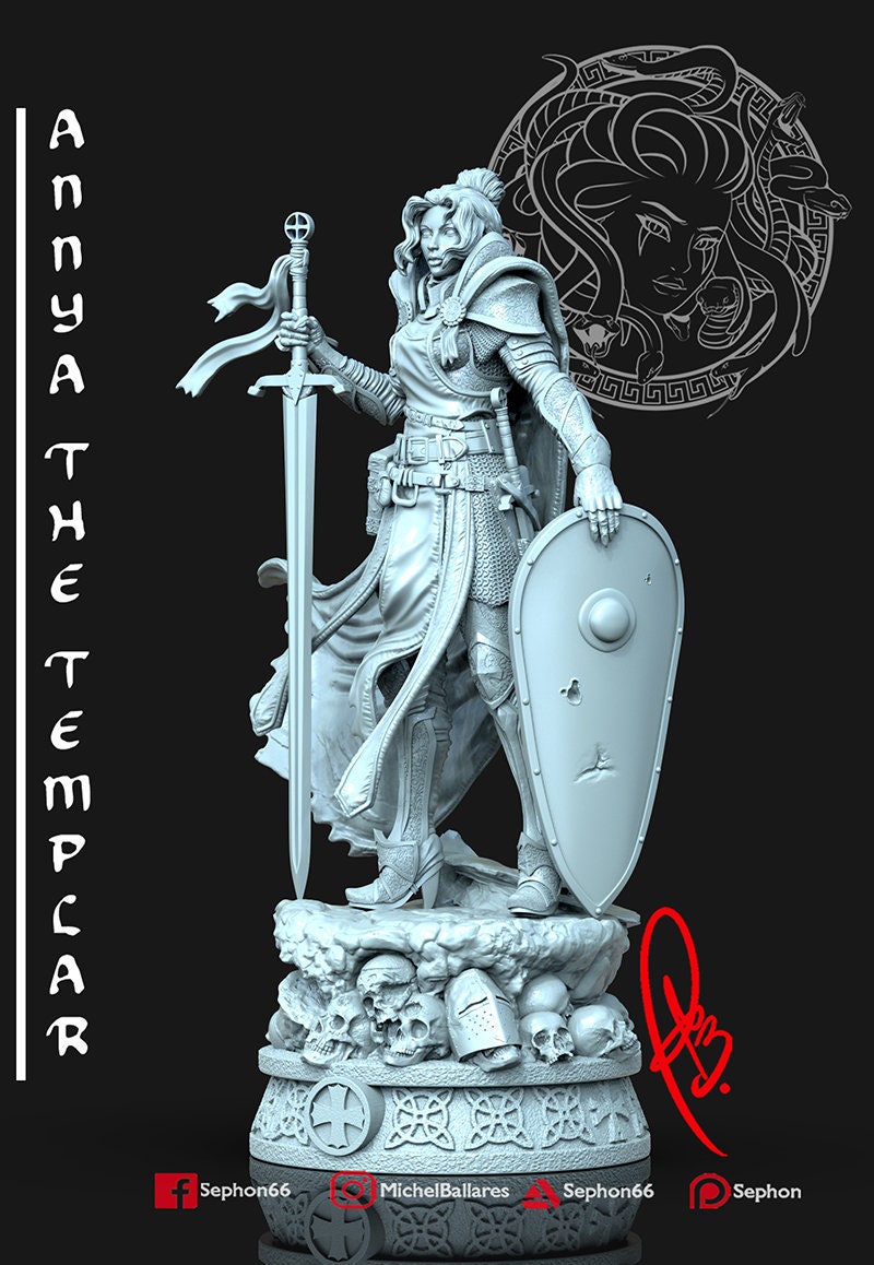 Annya the Templar Statue Model Kit by Creative Geek MB