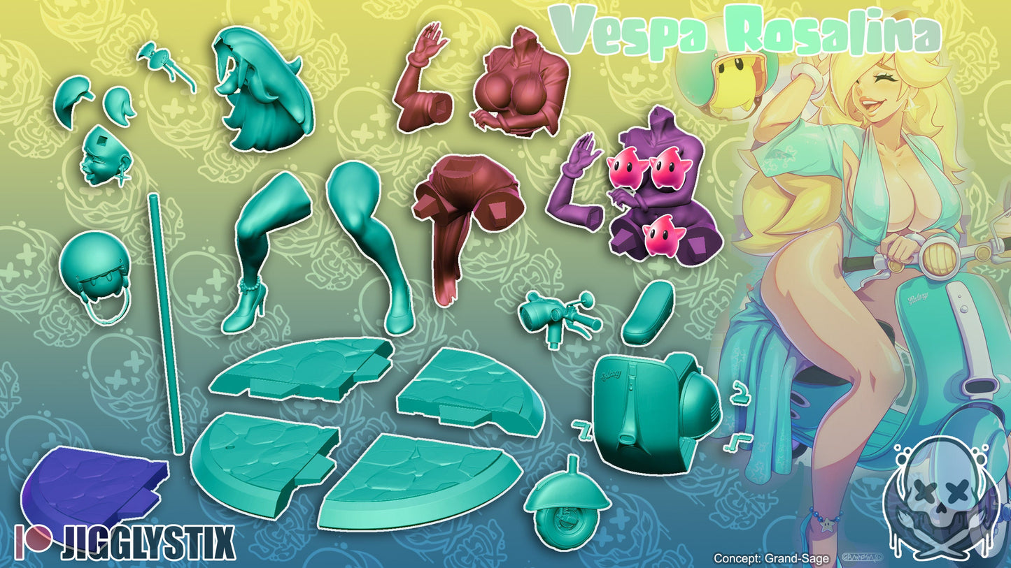 Vespa Rosalina Model Kit Statue from Jigglystix Pin-Up Factory