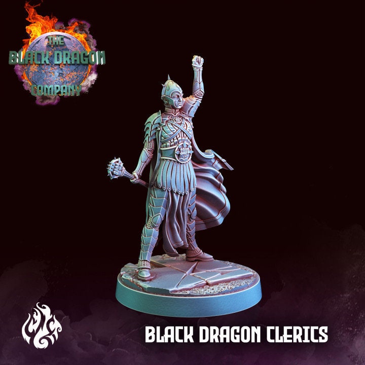 Black Dragon Clerics from "Black Dragon Company" by Crippled God Foundry Miniatures RPG
