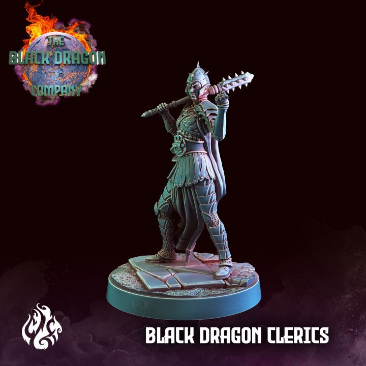 Black Dragon Clerics from "Black Dragon Company" by Crippled God Foundry Miniatures RPG