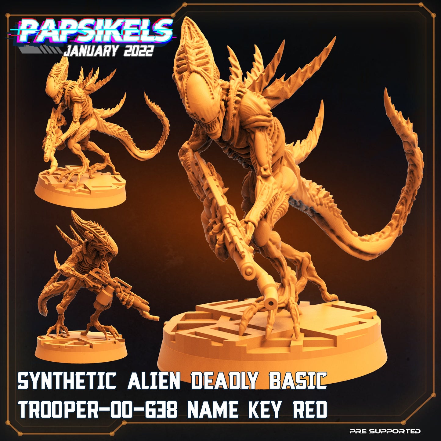 Fran Nine Team Synthetic Alien Warriors by Papsikels Miniatures Aliens Stargrave
