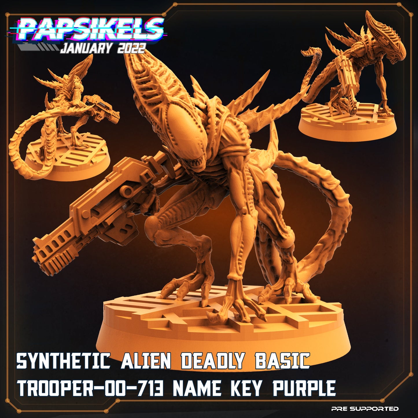 Fran Nine Team Synthetic Alien Warriors by Papsikels Miniatures Aliens Stargrave