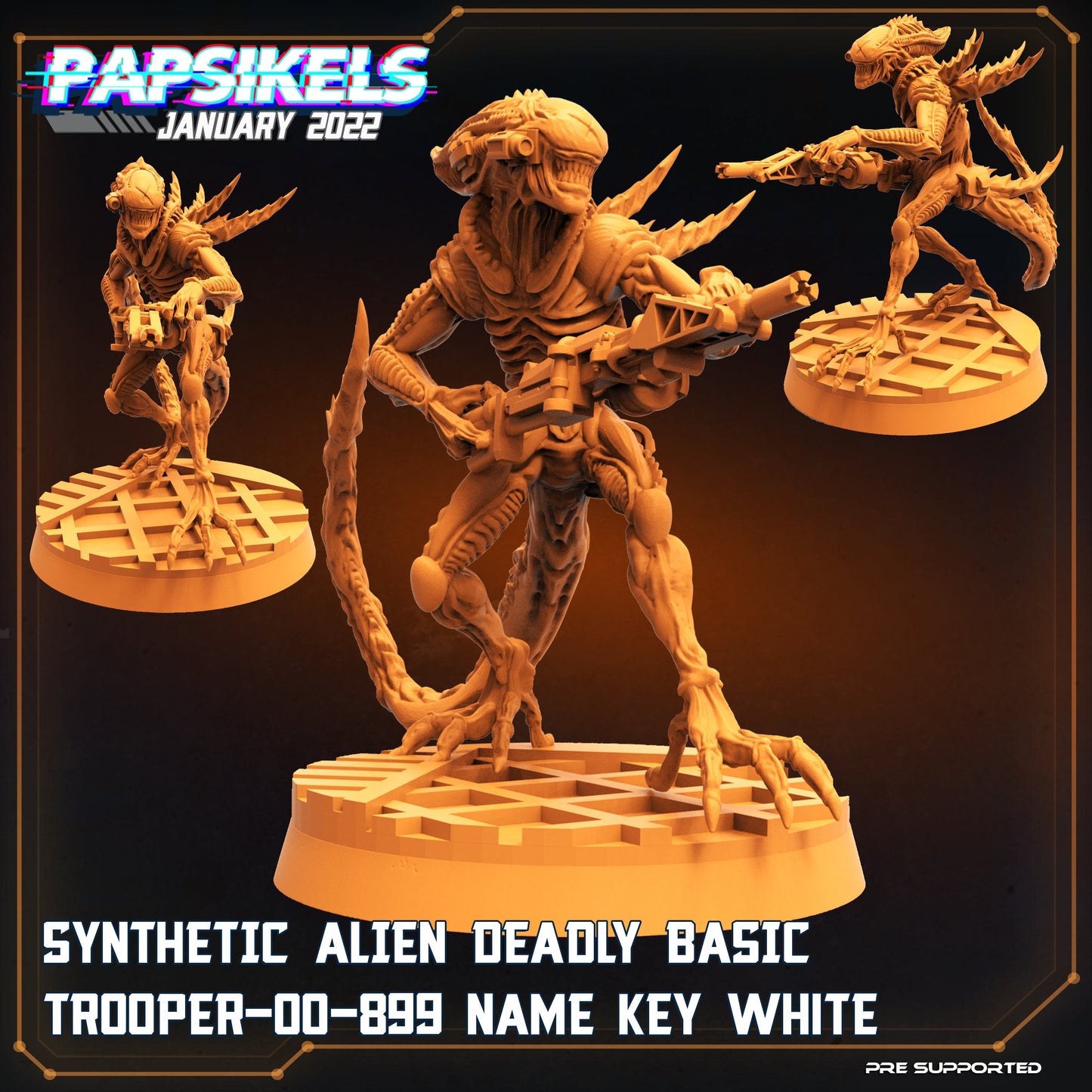 Fran Nine Team Synthetic Alien Warriors by Papsikels Miniatures Aliens Stargrave