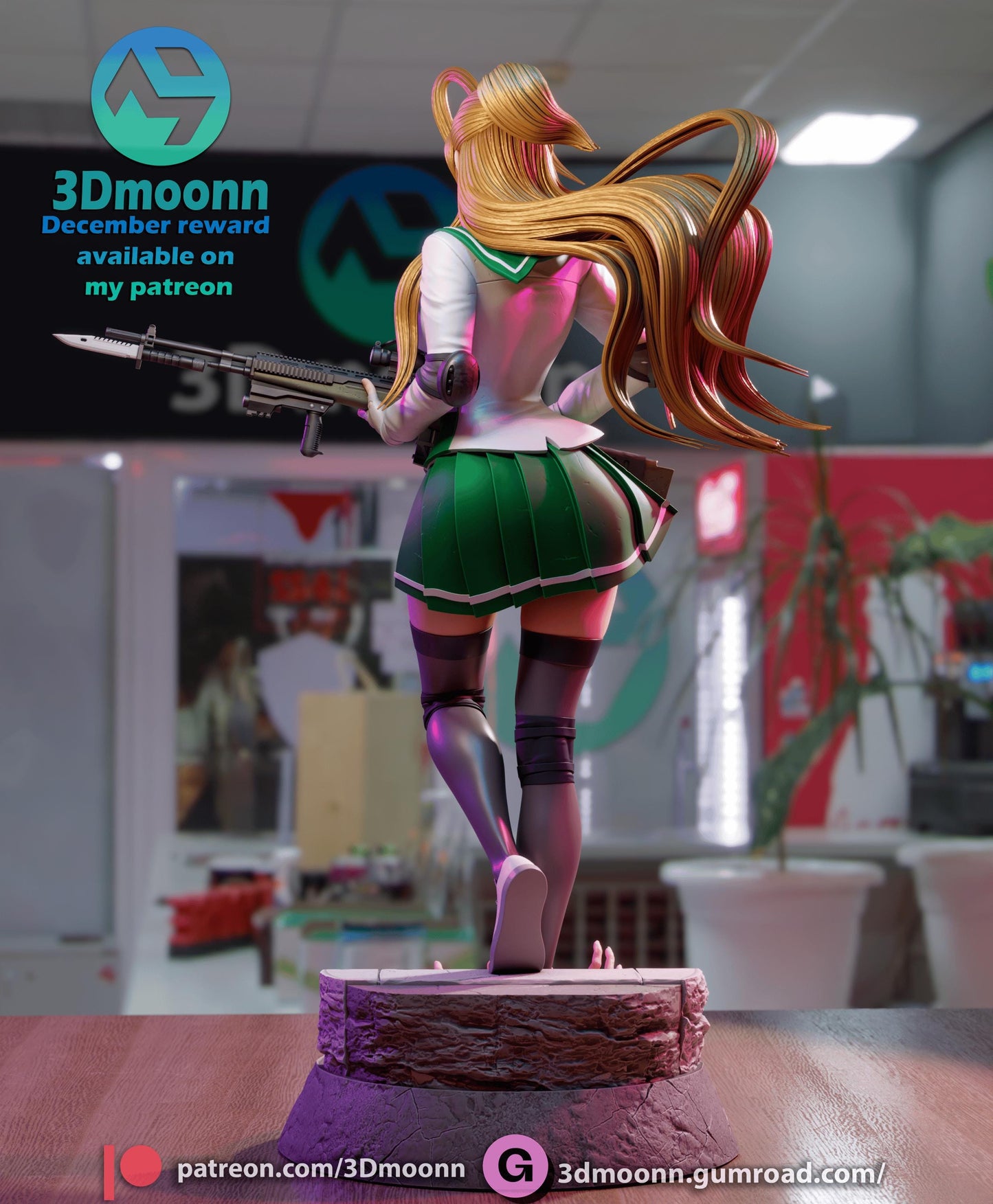 Rei Miyamoto Statue Model Kit by 3Dmoonn