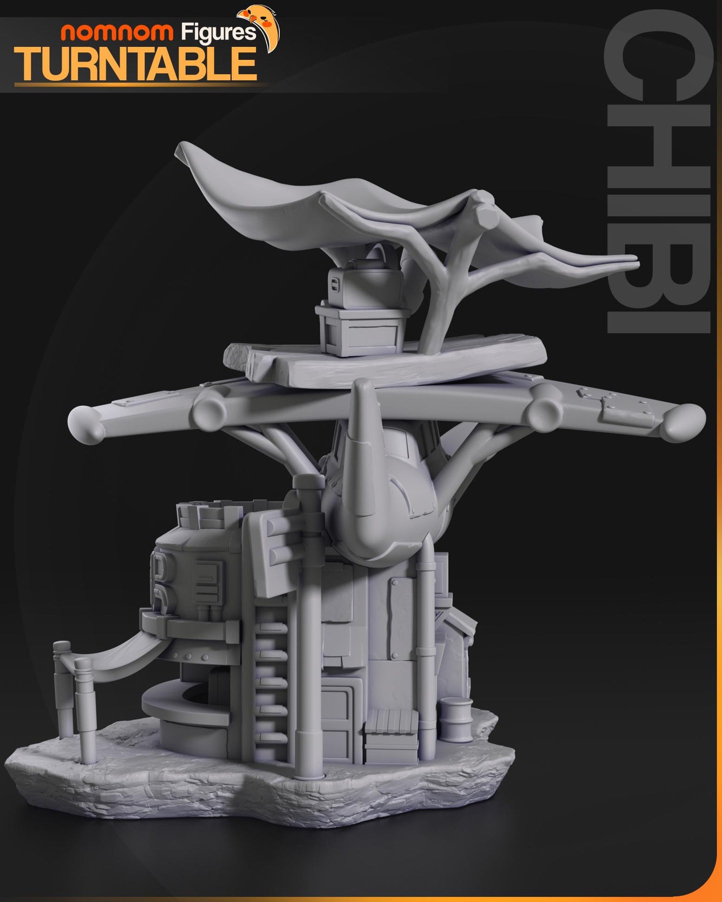 Chibi Flightbar Statue Model Kit by Nom Nom Figures