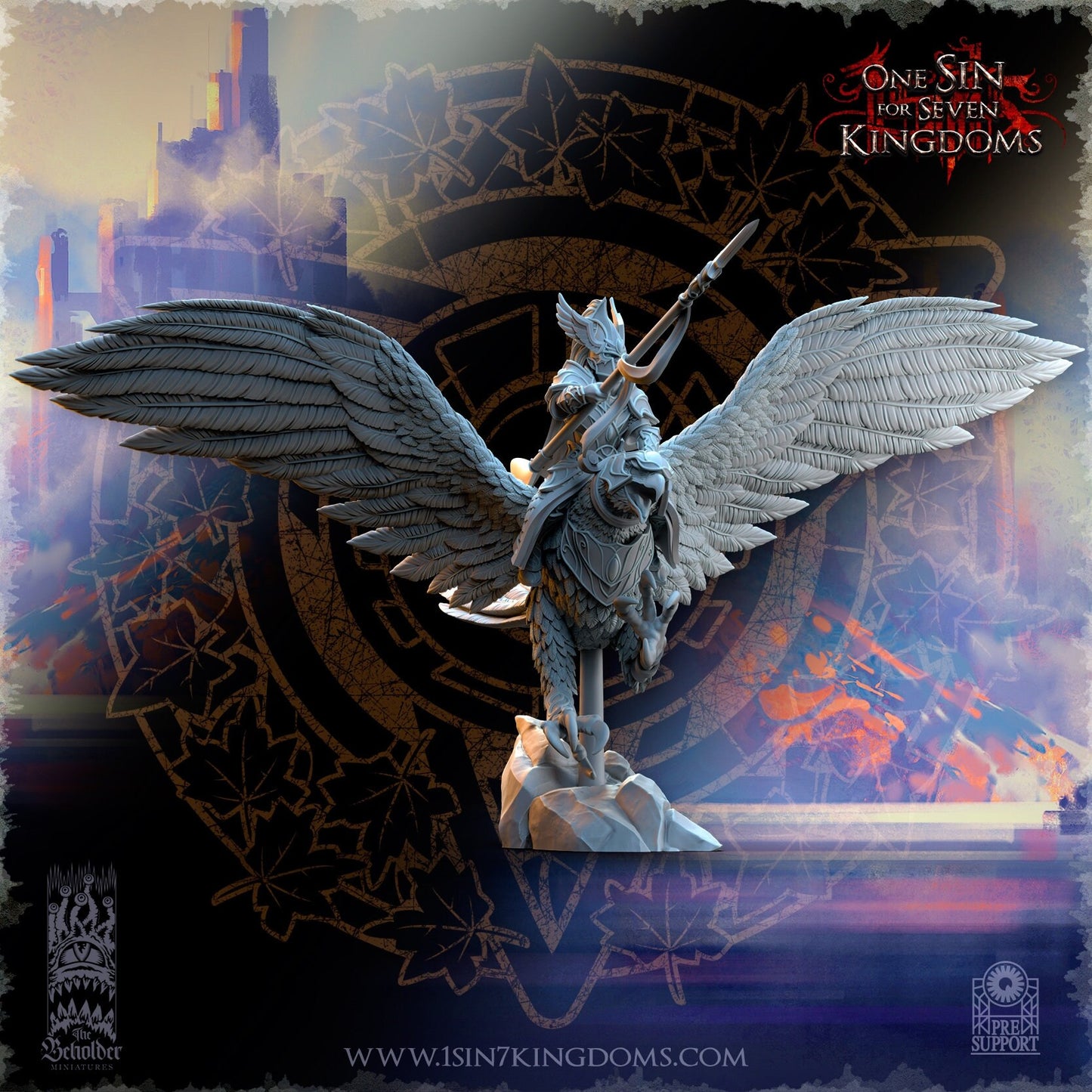 Glorinder on King Eagle by Beholder Miniatures