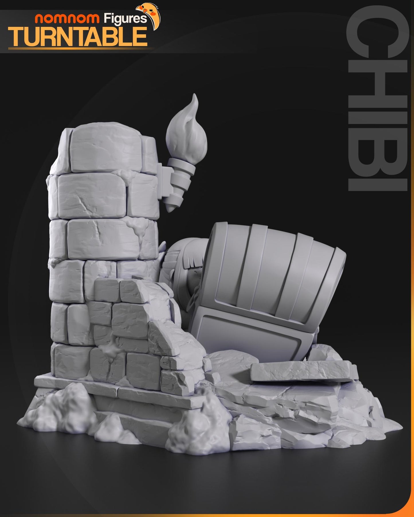 Chibi Mimic Chest Statue Model Kit by Nom Nom Figures