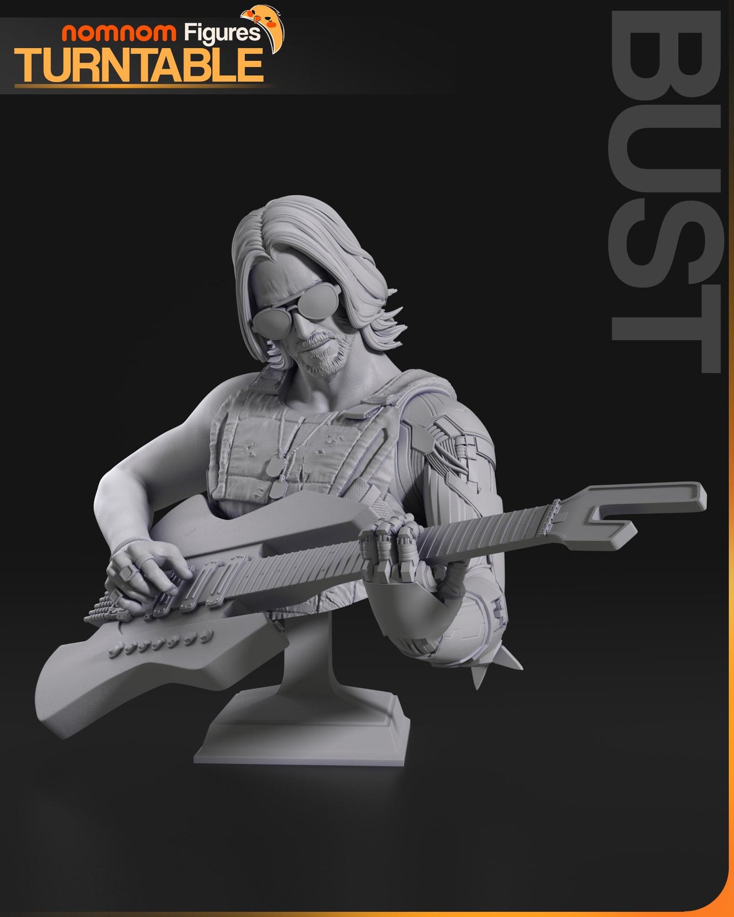 Johnny Silverhand Statue Model Kit by Nom Nom Figures