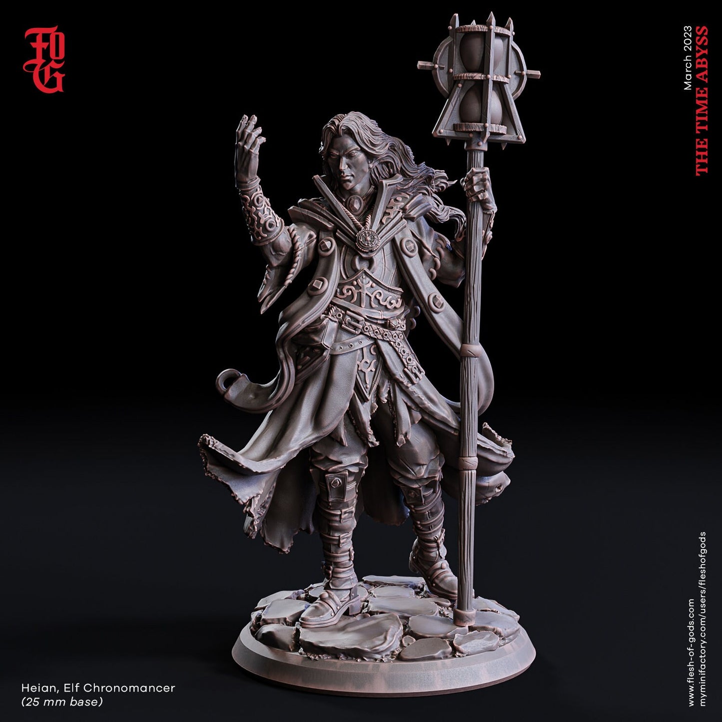Elf Chronomancer from "Time Abyss" by Flesh of the Gods Miniatures