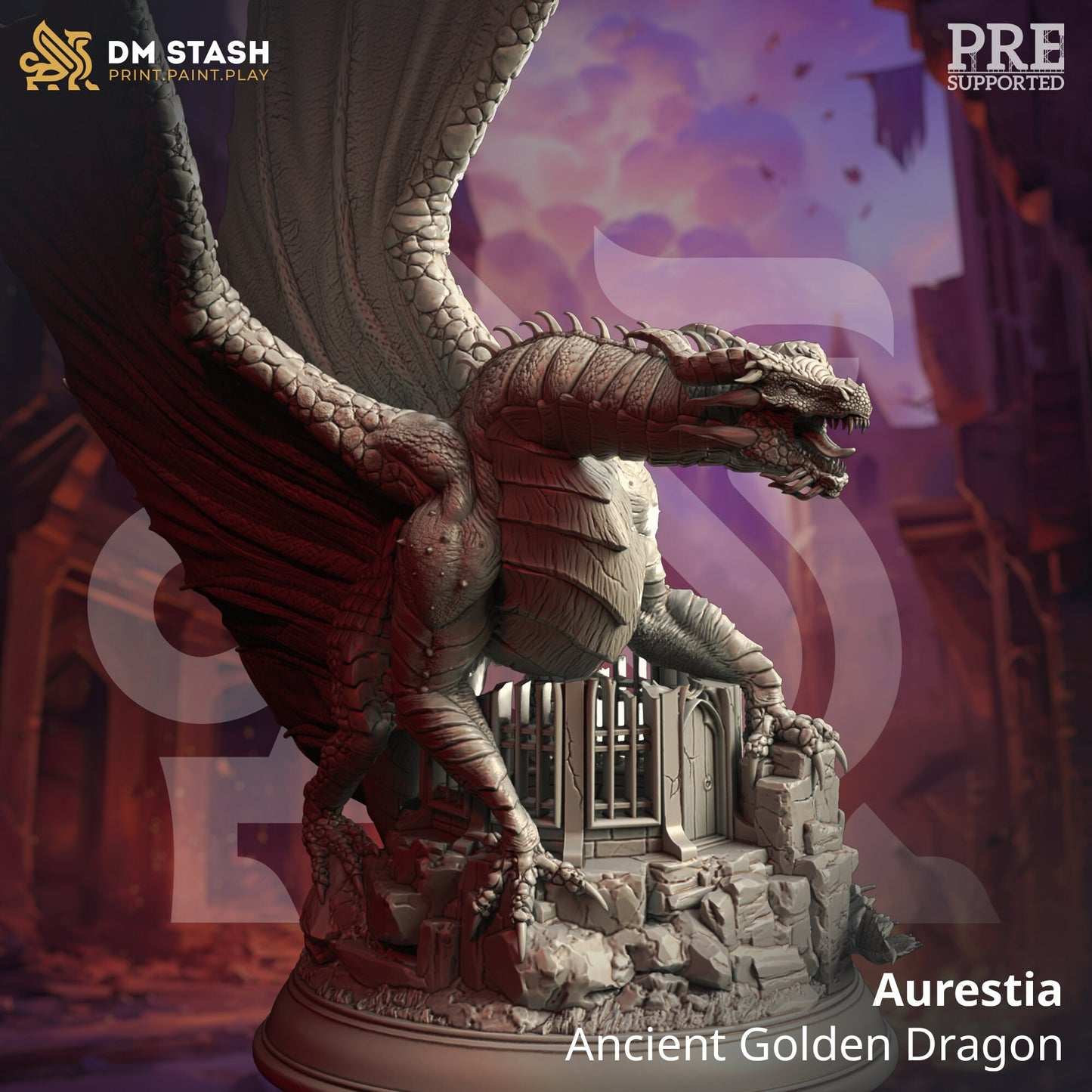 Ancient Golden Dragon from "Siege of Nirloom" by DM Stash Miniatures