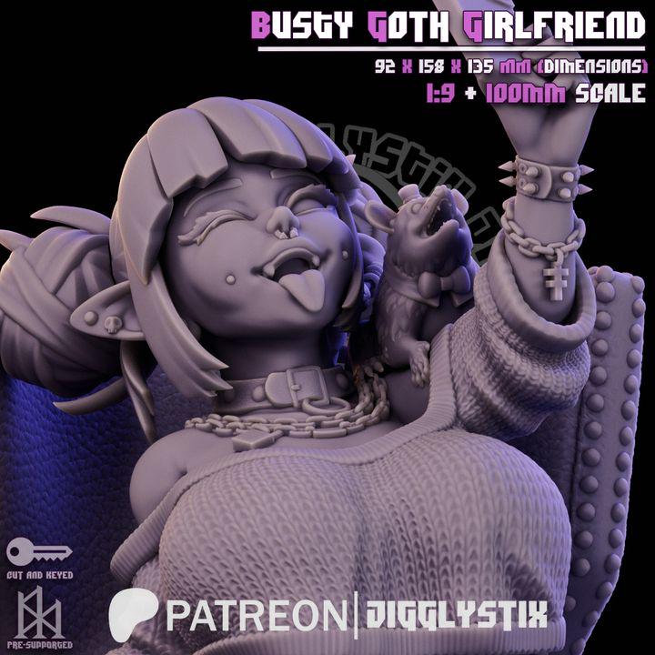 Busty Goth Goblin Girlfriend by Jigglystix Pin Up Factory Miniatures