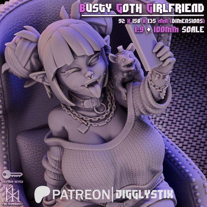 Busty Goth Goblin Girlfriend by Jigglystix Pin Up Factory Miniatures